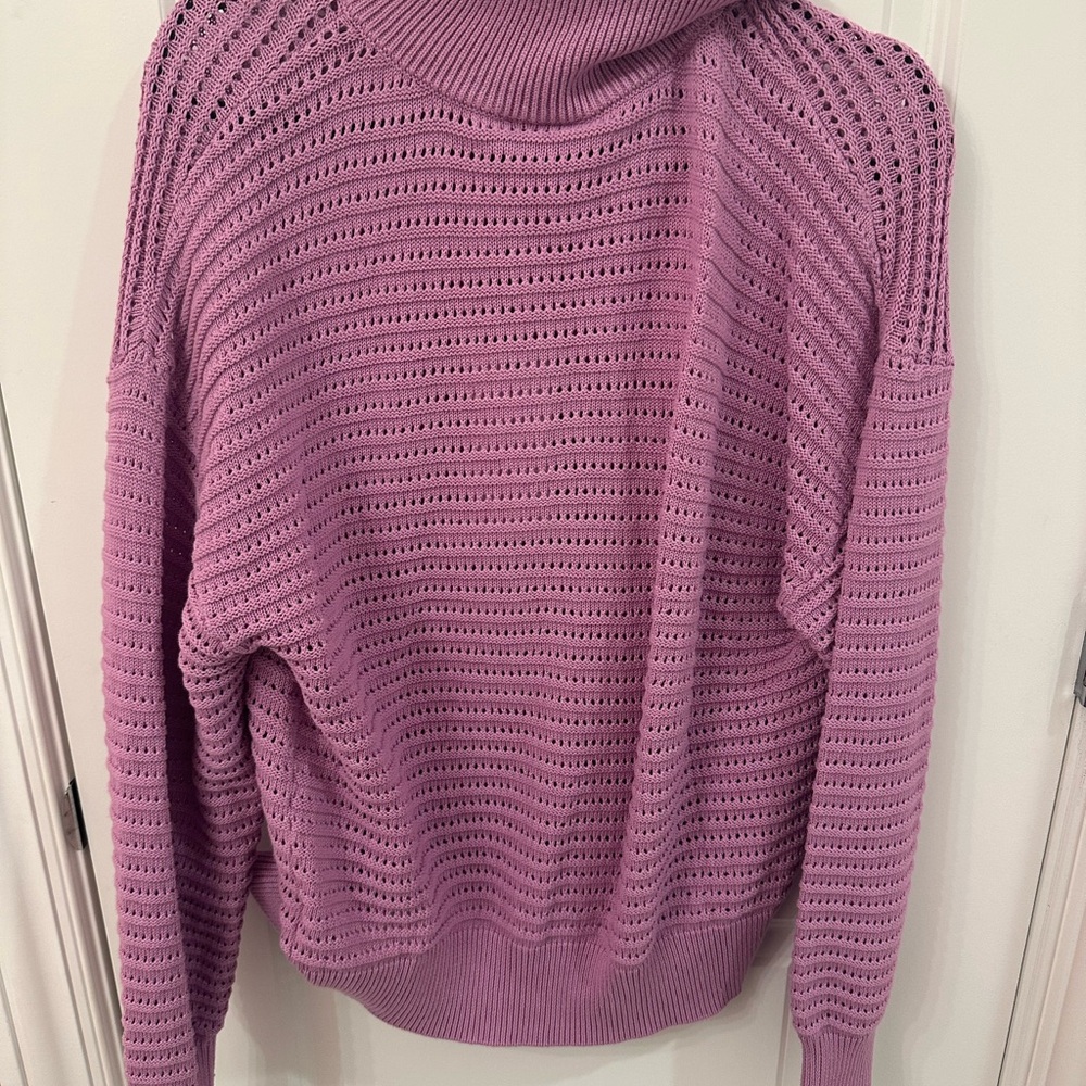 NWT Varley Women’s Tara Pointelle Half Zip sweater size medium color Smog - Picture 6 of 7